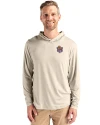 View image 13: LSU Tigers College Vault Cutter & Buck Coastline Recycled Double Peached Mens Hooded Pullover Wheat Front