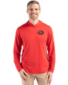 San Francisco 49ers Historic Cutter & Buck Coastline Epic Comfort Recycled Mens Hooded Shirt Red Front Thumbnail Image