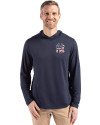 New York Yankees Stars & Stripes Cutter & Buck Coastline Epic Comfort Recycled Mens Hooded Shirt Navy Blue Front Thumbnail Image