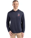 Seattle Mariners Stars & Stripes Cutter & Buck Coastline Epic Comfort Recycled Mens Hooded Shirt Navy Blue Front Thumbnail Image