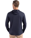 Seattle Mariners Stars & Stripes Cutter & Buck Coastline Epic Comfort Recycled Mens Hooded Shirt Navy Blue Back Thumbnail Image