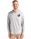 Montreal Expos Cooperstown Cutter & Buck Coastline Epic Comfort Recycled Mens Hooded Shirt CONCRETE Front Thumbnail Image