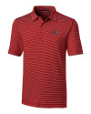 New England Patriots Americana Cutter & Buck Forge Pencil Stripe Stretch Mens Polo Cardinal Red Mannequin Thumbnail Image
