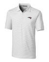 New England Patriots Americana Cutter & Buck Forge Pencil Stripe Stretch Mens Polo White Mannequin Thumbnail Image