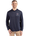 New Orleans Saints Americana Cutter & Buck Coastline Epic Comfort Recycled Mens Hooded Shirt Navy Blue Front Thumbnail Image