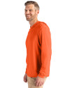 Clemson Tigers Alumni Cutter & Buck Coastline Epic Comfort Recycled Mens Hooded Shirt College Orange Side Thumbnail Image