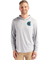 Charlotte Knights Cutter & Buck Coastline Epic Comfort Recycled Mens Hooded Shirt CONCRETE Front Thumbnail Image