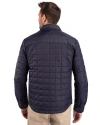 New England Patriots Americana Cutter & Buck Rainier PrimaLoft® Mens Eco Insulated Quilted Shirt Jacket Dark Navy Back Thumbnail Image