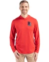 Round Rock Express Cutter & Buck Coastline Epic Comfort Recycled Mens Hooded Shirt Red Front Thumbnail Image