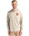 Denver Broncos Historic Cutter & Buck Coastline Recycled Double Peached Mens Hooded Pullover Wheat Front Thumbnail Image
