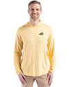 Montana State Bobcats Cutter & Buck Coastline Epic Comfort Recycled Mens Hooded Shirt Desert Front Thumbnail Image