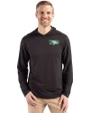 North Dakota Cutter & Buck Coastline Epic Comfort Recycled Mens Hooded Shirt Black Front Thumbnail Image