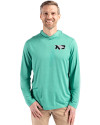 North Dakota Cutter & Buck Coastline Epic Comfort Recycled Mens Hooded Shirt Kelly Green Front Thumbnail Image