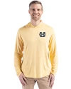 Utah State Aggies Cutter & Buck Coastline Epic Comfort Recycled Mens Hooded Shirt Desert Front Thumbnail Image