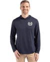 Utah State Aggies Cutter & Buck Coastline Epic Comfort Recycled Mens Hooded Shirt Navy Blue Front Thumbnail Image