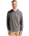 View image 7: Saint Louis Billikens Cutter & Buck Coastline Recycled Double Peached Mens Hooded Pullover Elemental Grey Front