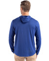 Tulsa Golden Hurricane Cutter & Buck Coastline Epic Comfort Recycled Mens Hooded Shirt Tour Blue Back Thumbnail Image