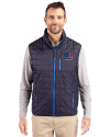 New York Giants Americana Cutter & Buck Rainier PrimaLoft® Mens Eco Insulated Full Zip Puffer Vest Dark Navy Front Thumbnail Image