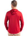 Midwestern State Mustangs Cutter & Buck Coastline Epic Comfort Recycled Mens Hooded Shirt Cardinal Red Back Thumbnail Image
