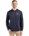 St Johns Red Storm Cutter & Buck Coastline Epic Comfort Recycled Mens Hooded Shirt Navy Blue Front Thumbnail Image
