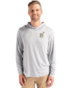 Navy Midshipmen Cutter & Buck Coastline Epic Comfort Recycled Mens Hooded Shirt CONCRETE Front Thumbnail Image