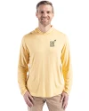 Navy Midshipmen Cutter & Buck Coastline Epic Comfort Recycled Mens Hooded Shirt Desert Front Thumbnail Image