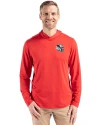 Arizona Cardinals NFL Helmet Cutter & Buck Coastline Epic Comfort Recycled Mens Hooded Shirt Red Front Thumbnail Image
