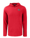 New England Patriots NFL Helmet Cutter & Buck Coastline Epic Comfort Recycled Mens Hooded Shirt Cardinal Red Mannequin Thumbnail Image