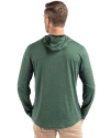 Green Bay Packers NFL Helmet Cutter & Buck Coastline Epic Comfort Recycled Mens Hooded Shirt Hunter Green Back Thumbnail Image