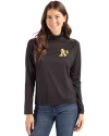 View image 1: Athletics Cutter & Buck Coastline Recycled Double Peached Womens Funnel Neck Pullover Black Front