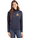 Seattle Mariners Cooperstown Cutter & Buck Coastline Epic Comfort Recycled Womens Funnel Neck Navy Blue Front Thumbnail Image