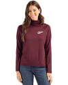 New Mexico State Aggies College Vault Cutter & Buck Coastline Epic Comfort Recycled Womens Funnel Neck Bordeaux Front Thumbnail Image
