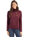 Minnesota Golden Gophers College Vault Cutter & Buck Coastline Epic Comfort Recycled Womens Funnel Neck Bordeaux Front Thumbnail Image
