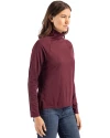 Washington Commanders NFL Helmet Cutter & Buck Coastline Epic Comfort Recycled Womens Funnel Neck Bordeaux Side Thumbnail Image