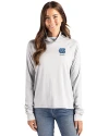 View image 4: North Carolina Tar Heels Alumni Cutter & Buck Coastline Recycled Double Peached Womens Funnel Neck Pullover CONCRETE Front