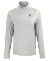 Oklahoma State Cowboys Wrestling Pete Cutter & Buck Coastline Epic Comfort Recycled Womens Funnel Neck CONCRETE Mannequin Thumbnail Image