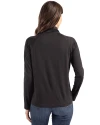 Oregon Ducks Cutter & Buck Coastline Epic Comfort Recycled Womens Funnel Neck Black Back Thumbnail Image