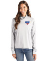SMU Mustangs Cutter & Buck Coastline Epic Comfort Recycled Womens Funnel Neck CONCRETE Front Thumbnail Image