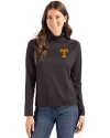 Tennessee Volunteers Cutter & Buck Coastline Epic Comfort Recycled Womens Funnel Neck Black Front Thumbnail Image