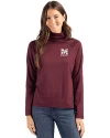 Morehouse Maroon Tigers Cutter & Buck Coastline Epic Comfort Recycled Womens Funnel Neck Bordeaux Front Thumbnail Image