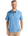 Front profile view of a man wearing an Atlas Cutter & Buck Coastline Epic Comfort Eco Recycled Mens Polo Thumbnail Image