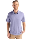 Front profile view of a man wearing a Hyacinth Cutter & Buck Coastline Epic Comfort Eco Recycled Mens Polo Thumbnail Image