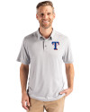 View image 4: Texas Rangers Cutter & Buck Coastline Recycled Double Peached Mens Polo CONCRETE Front