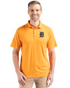 View image 13: Detroit Tigers Cutter & Buck Coastline Recycled Double Peached Mens Polo Orange Burst Front