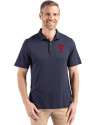 Philadelphia Phillies Cutter & Buck Coastline Epic Comfort Recycled Mens Polo Navy Blue Front Thumbnail Image