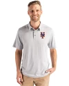 New York Mets Cutter & Buck Coastline Epic Comfort Recycled Mens Polo CONCRETE Front Thumbnail Image