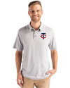 Minnesota Twins Cutter & Buck Coastline Epic Comfort Recycled Mens Polo CONCRETE Front Thumbnail Image
