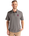 Los Angeles Angels Cutter & Buck Coastline Epic Comfort Recycled Mens Polo Elemental Grey Front Thumbnail Image