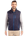San Francisco 49ers Americana Cutter & Buck Rainier PrimaLoft® Mens Eco Insulated Full Zip Puffer Vest Dark Navy Front Thumbnail Image