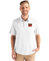 Cincinnati Bengals Cutter & Buck Coastline Epic Comfort Recycled Mens Polo White Front Thumbnail Image